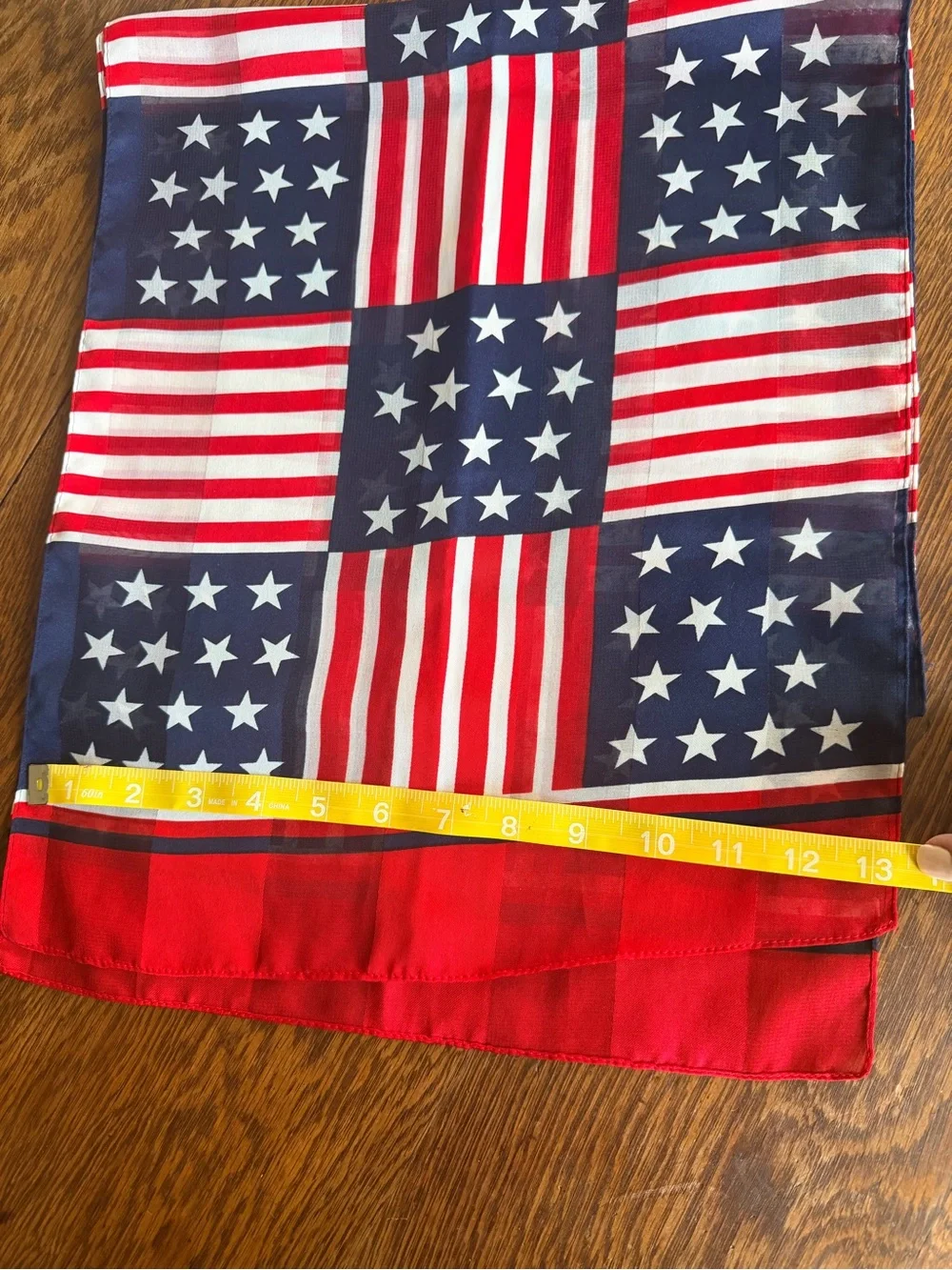 Silk American Vintage Red White and Blue Star & Stripe Scarf